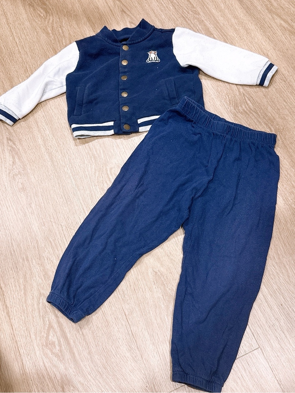 Kids Navy and White Two-Piece Sweatshirt & Jogger Set